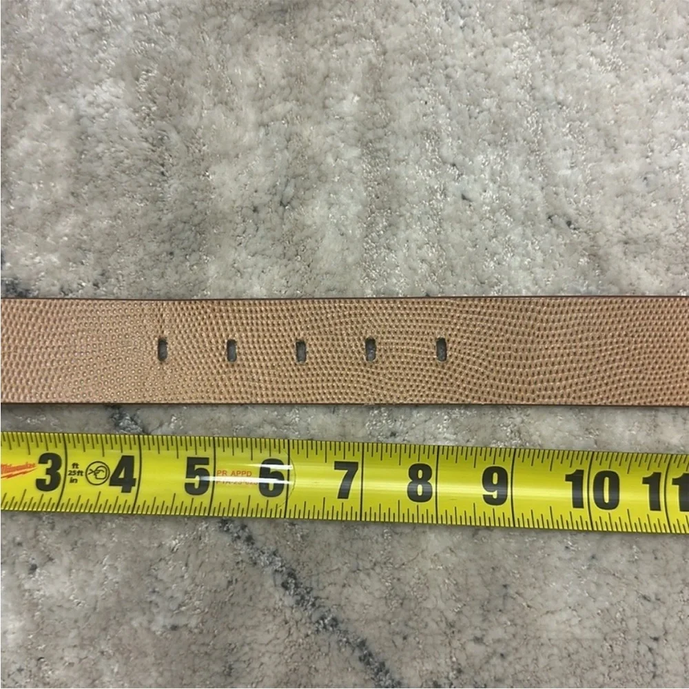 Lizzy Fortunato Louise Belt Brown Textured Leather with Clear Resin Buckle M/L